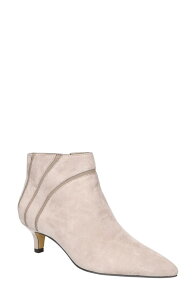 �x�����B�[�^ ���f�B�[�X �V���[�Y �u�[�c�E���C���u�[�c �q�[�� Bella Vita Faraday Pointed Toe Kitten Heel Bootie Stone Kidsuede Leather �X�g�[��