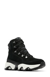 �\���� ���f�B�[�X �V���[�Y �u�[�c�E���C���u�[�c �v���X�T�C�Y �X�j�[�J�[ SOREL Kinetic Impact Conquest Plus Waterproof Sneaker Boot Black/ Sea Salt �u���b�N
