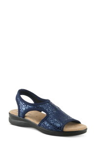 �t���N�T�X ���f�B�[�X �V���[�Y �T���_�� Flexus by Spring Step Nyaman Slingback Sandal Navy �l�C�r�[