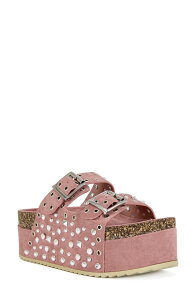 �A�U���A ���� ���f�B�[�X �V���[�Y �T���_�� �v���b�g�t�H�[�� AZALEA WANG Kaegan Platform Sandal Pink �s���N