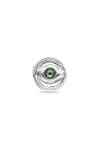 �E�m�f 50 ���f�B�[�X �A�N�Z�T���[ �w�� UNODE50 Sterling silver plated signet ring in the shape of an eye with green faceted crystal Silver �V���o�[
