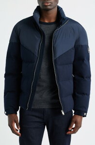 �{�X �����Y �A�E�^�[ �W���P�b�g�E�u���]�� BOSS Clanello 1 Mixed Media Puffer Jacket Dark Blue �u���[