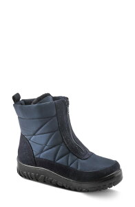 �t���N�T�X ���f�B�[�X �V���[�Y �u�[�c�E���C���u�[�c �L���e�B���O Flexus by Spring Step LakeEffect Waterproofaux Fur Lined Quilted Bootie Navy �l�C�r�[
