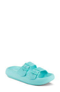 �t���N�T�X ���f�B�[�X �V���[�Y �T���_�� Flexus by Spring Step Bubbles Waterproof Slide Sandal Turquoise �^�[�R�C�Y