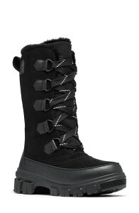 �\���� ���f�B�[�X �V���[�Y �u�[�c�E���C���u�[�c �g�[�� SOREL Tivoli V Faux Fur Lined Tall Waterproof Boot Black/ Natural �u���b�N