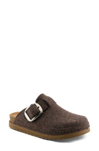 �t���N�T�X ���f�B�[�X �V���[�Y �T���_�� �E�[�� Flexus by Spring Step Giller Boiled Wool Clog Brown �u���E��