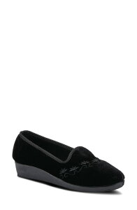 �t���N�T�X ���f�B�[�X �V���[�Y �X���b�|���E���[�t�@�[ �x���x�b�g Flexus by Spring Step Jolly Velvet Slipper Black �u���b�N