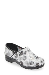 �T�j�[�^ ���f�B�[�X �V���[�Y �T���_�� �v�����g Sanita Inkwell Print Clog Black �u���b�N