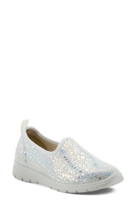 �t���N�T�X ���f�B�[�X �V���[�Y �X�j�[�J�[ Flexus by Spring Step Anisia Slip-On Sneaker Silver Croco �V���o�[