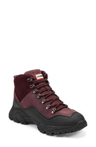 �n���^�[ ���f�B�[�X �V���[�Y �u�[�c�E���C���u�[�c Hunter Jasper Waterproof Hiker Boot Dark Red ���b�h