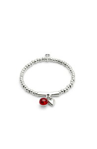 �E�m�f 50 ���f�B�[�X �A�N�Z�T���[ �u���X���b�g�E�o���O���E�A���N���b�g UNODE50 Red Murano Core Bracelet Silver �V���o�[