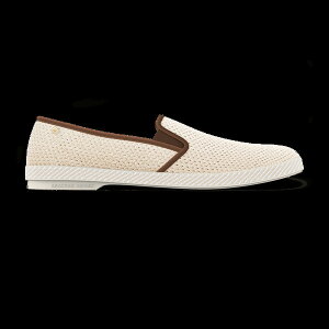 ���r�G�� ���f�B�[�X �V���[�Y �X���b�|���E���[�t�@�[ ���b�V�� Rivieras Classic Mesh Slip-On Loafer Cream With Brown Trim �N���[��