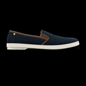 ���r�G�� ���f�B�[�X �V���[�Y �X���b�|���E���[�t�@�[ ���b�V�� Rivieras Classic Mesh Slip-On Loafer Navy With Brown Trim �l�C�r�[