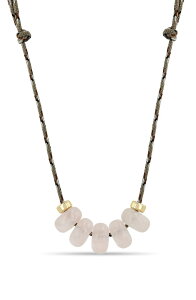 �]�[�V�b�R ���f�B�[�X �A�N�Z�T���[ �l�b�N���X�E�`���[�J�[ ���[�X Zo Chicco 14K Gold Rose Quartz & Rondelle Slider Bead Paracord Necklace 14K Yellow Gold / Rose Quartz �C�G���[