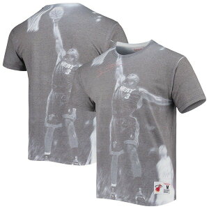 �~�b�`�F��&�l�X �����Y �g�b�v�X T�V���c Men's Mitchell & Ness Dwyane Wade Heather Gray Miami Heat Above The Rim T-Shirt Gray �O���[
