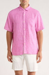 �g�b�~�[�o�n�} �����Y �g�b�v�X �V���c ���l�� Tommy Bahama Paradise Breezer Short Sleeve Linen Button-Up Shirt Pink Umbrella �s���N
