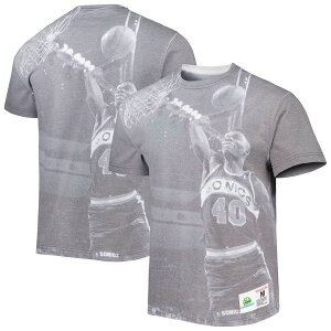 �~�b�`�F��&�l�X �����Y �g�b�v�X T�V���c Men's Mitchell & Nesshawn Kemp Heather Gray Seattle SuperSonics Above The Rim T-Shirt Gray �O���[