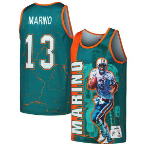 �~�b�`�F��&�l�X �����Y �g�b�v�X �V���c Men's Mitchell & Ness Dan Marino Aqua Miami Dolphins 1990 Player Burstank Top Aqua �A�N�A