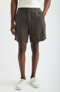 ���C�h�E�F�� �����Y �{�g���X �n�[�t�p���c�E�V���[�c �V���[�g�p���c ���l�� Madewell Pull-On Linen Shorts Chocolate �`���R���[�g