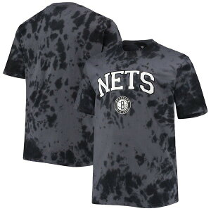 �v���t�@�C�� �����Y �g�b�v�X T�V���c �g�[�� PROFILE Men's Black Brooklynets Big & Tall Marble Dye Tonal Performance T-Shirt Black �u���b�N
