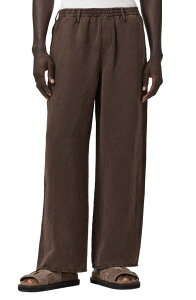 �I�[���Z�C���c �����Y �{�g���X �J�W���A���p���c ���C�h���b�O AllSaints Korten Wide Leg Pull-On Pants Plum Brown �v����