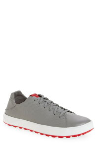 �I���J�C �����Y �V���[�Y �X�j�[�J�[ ���U�[ OluKai Wai'Alae Waterproof Leather Golf Shoe Ash / Red Lava �A�b�V��