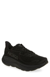 �z�J�I�l�I�l �����Y �V���[�Y �X�j�[�J�[ HOKA Clifton 10 Running Shoe - Wide Width Available Black / Black �u���b�N