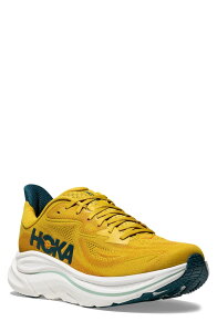 �z�J�I�l�I�l �����Y �V���[�Y �X�j�[�J�[ HOKA Clifton 10 Running Shoe - Wide Width Available Yellow Gold / Tidal Wave �C�G���[