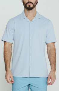�Z�u���_�C�������h �����Y �g�b�v�X �V���c 7 Diamondsutherland Stretch Seersucker Camp Shirt Powder Blue �u���[