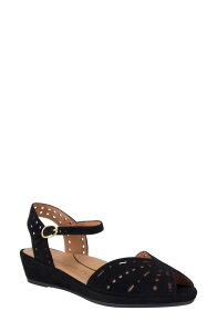 �����[���h�s�[�h ���f�B�[�X �V���[�Y �q�[�� �T���_�� �A���N�� L'Amour des Pieds 'Brenn' Ankle Strap Sandal Black Suede �u���b�N