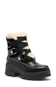 �\���� ���f�B�[�X �V���[�Y �u�[�c�E���C���u�[�c SOREL Joan FRWD Cozy Genuine Shearling Trim Waterproof Boot Black/ Black �u���b�N