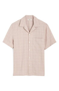 ���C�h�E�F�� �����Y �g�b�v�X �V���c �R�b�g�� Madewell Puckered Cotton Seersucker Button-Up Shirt Pink Stripe Texture Plaid �s���N