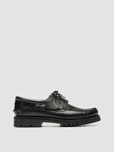 �I�t�B�`�[�l�N���G�C�e�B�u �����Y �V���[�Y ���U�[ Officine Creative Heritage Flexi 001 Leather Boat Shoes Black �u���b�N