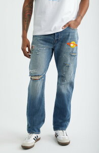 �r���I�l�A�{�[�C�Y�N���u �����Y �{�g���X �f�j���p���c �h�J �W�[���Y Billionaire Boys ClubB Geo Ripped Embroidered Jeans Astra