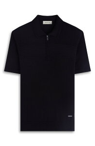 �u�K�b�` �����Y �g�b�v�X �|���V���c �n�[�t�W�b�v �Z�[�^�[ �R�b�g�� Bugatchi Quarter Zip Cotton Blend Polo Sweater Black �u���b�N