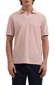�u�K�b�` �����Y �g�b�v�X �|���V���c Bugatchi Textured Stripe Johnny Collar Polo Dusty Pink �s���N