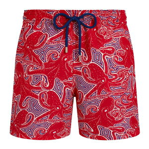 ���B���u���N�C�� �����Y ���� �n�[�t�p���c�E�V���[�c �V���[�g�p���c Vilebrequin Men Swim Shorts Hypnoctopus Poppy Red ���b�h