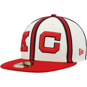 �j���[�G�� �����Y �A�N�Z�T���[ �X�q Men's New Era Cream/Red Kansas City Monarchs Cooperstown Collection Turn Back The Clock 59FIFTY Fitted Hat Cream �N���[��