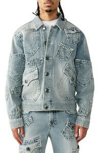 �g�D���[�����W���� �����Y �{�g���X �f�j���p���c �W���P�b�g True Religion Super-T Denim Jacket Grendalight Wash �f�j��