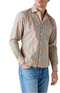 ���o�[�g �^���{�b�g �����Y �g�b�v�X �V���c �t�����[�� �v�����g �t�����[ Robertalbott Reynolds Printed Floral Shirt Blue Multi �u���[
