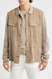 カナーリ メンズ アウター ジャケット・ブルゾン ウール シャツ スエード Canali Ultralight Suede & Merino Wool Overshirt Beige ベージュ