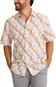 �g�b�~�[�o�n�} �����Y �g�b�v�X �V���c Tommy Bahama Nova Wave Sunnyside Palmshort Sleeve Seersucker Button-Up Shirt Dark Antique Gold �S�[���h
