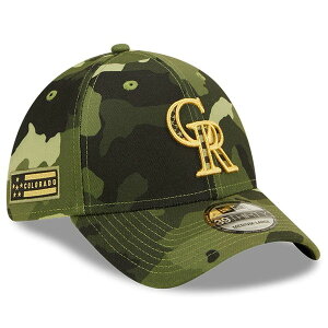 �j���[�G�� �����Y �A�N�Z�T���[ �X�q Men's New Era Camo Colorado Rockies 2022 Armed Forces Day 39THIRTY Flex Hat Camo