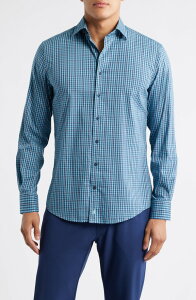 �W���j�[ �I�[ �����Y �g�b�v�X �V���c johnnie-O Kenney Check Stretch Button-Up Shirt Mahalo �`�F�b�N