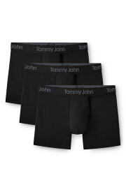 トミージョン メンズ アンダーウェア ボクサーパンツ メッシュ Tommy John 3-Pack Air Cool Mesh Boxer Briefs Black ブラック