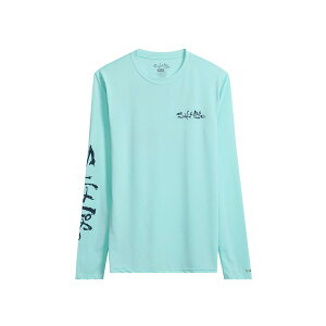 �\���g���C�t �����Y �g�b�v�X T�V���c Salt Life Liquidepth Badge Long Sleeve SLX Performance Tee Lt Aruba Heather �w�U�[