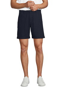 �����Y�G���h �����Y �{�g���X �n�[�t�p���c�E�V���[�c ���l�� Lands' End 7 Classic Fit Linen Blend Short Radiant Navy Houndstooth �l�C�r�[