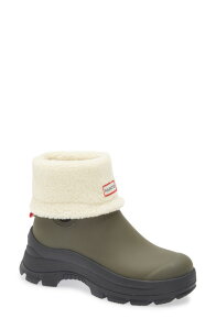 �n���^�[ ���f�B�[�X �V���[�Y �u�[�c�E���C���u�[�c Hunter Esme Lug Sole Waterproof Snow Bootie Galloway Green �O���[��
