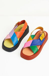 �V���[���b�g�X�g�[�� ���f�B�[�X �V���[�Y �T���_�� Charlotte Stone Anto Slingback Flatform Sandal Solimar