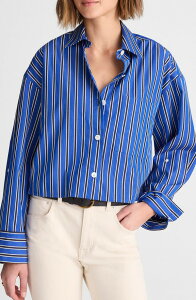 ���C�h�E�F�� ���f�B�[�X �g�b�v�X �V���c Madewell Straight Hem Poplin Shirt Riviera Coast Ground